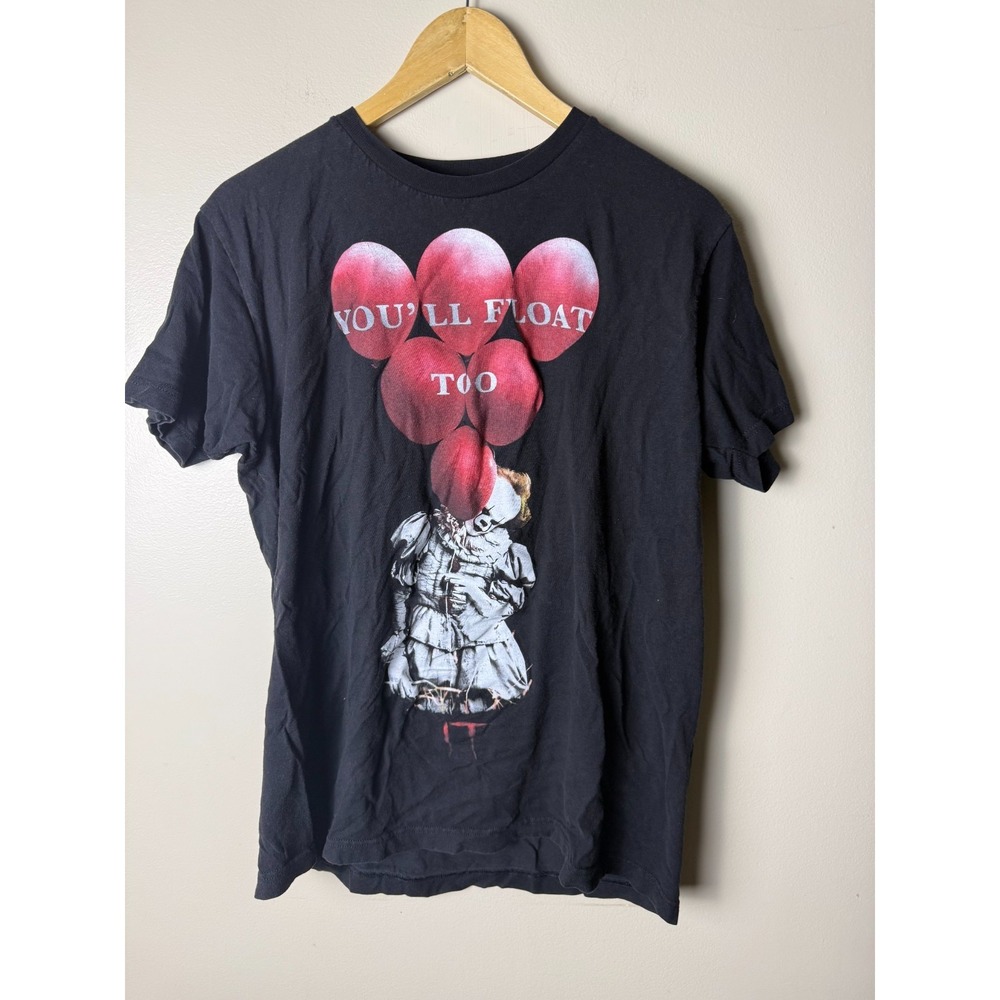 You'll Float Too IT Graphic Short‎ Sleeve T Shirt Mens S Black Graphic